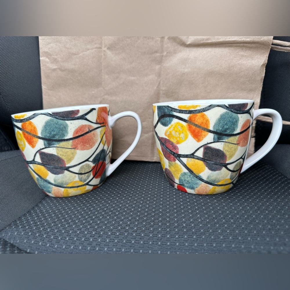 2 Portmeirion UK Limited Pimpernel Fall Leaf Coffee Mug 16 oz
